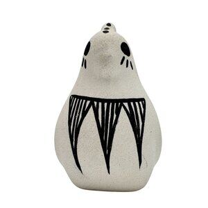 Acoma Pueblo Handcrafted Chino Ceramic Quail Bird Figurine Black & White Pottery